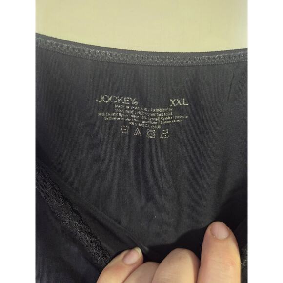 Jockey Camisole Undershirt Blsck With Mini Lace Trim Tank Top Size 2XL - Picture 2 of 5